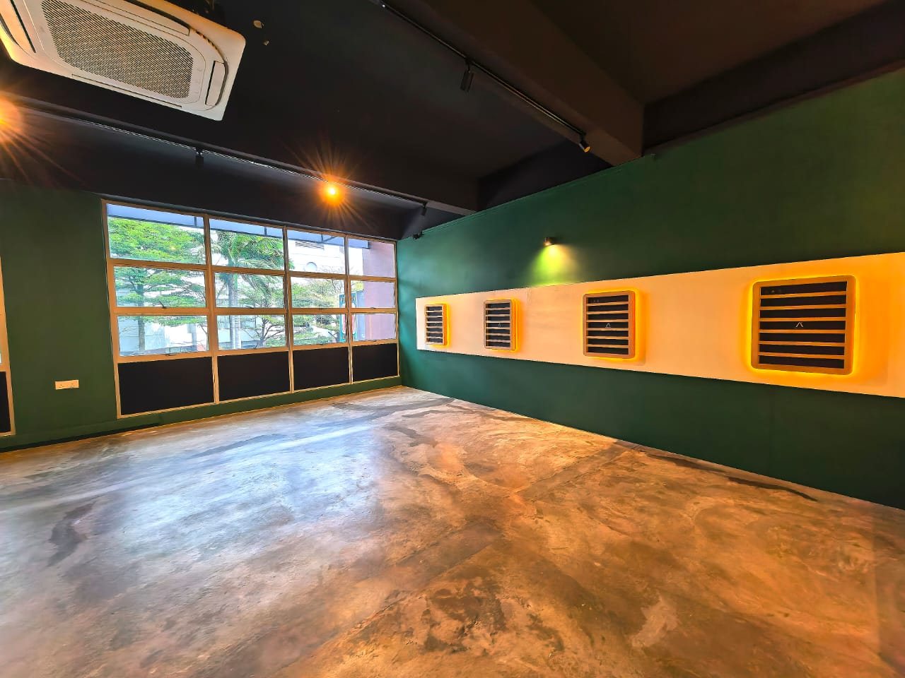 Warmup studio with light therapy panels